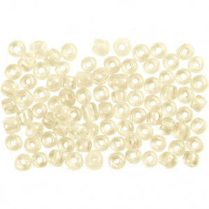 Rocaillepärlor, Dia. 3 mm, stl. 8/0, Hålstl. 0,6-1,0 mm, elfenben, 500 g/ 1 förp.