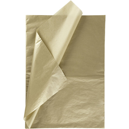 Silkespapper, ark 50x70 cm, 17 g, guld, 25 ark/1 frp.