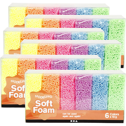 Soft Foam, Ass. färger, 6 frp./ 1 frp.