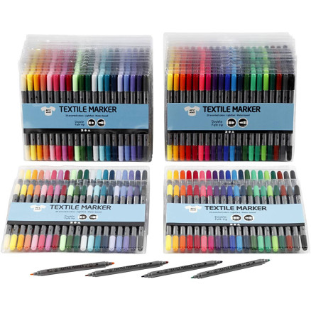 Textilmarkör, linjetjocklek: 2,3+3,6 mm, standardfärger, spotfärger, 24x20st.