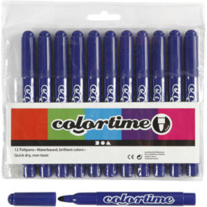 Colortime Tusch, linje 5 mm, Mörk Blå, 12 st / 1 pk.
