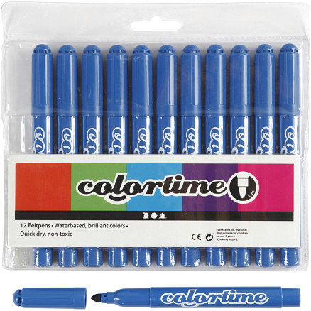 Colortime Tusch, linje 5 mm, azurblå, 12 st / 1 pk.