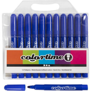 Colortime Tusch, linje 5 mm, blå, 12 st / 1 pk.