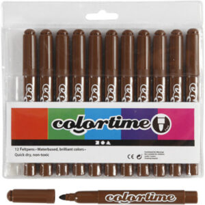 Colortime Tusch, linje 5 mm, brun, 12 st / 1 pk.