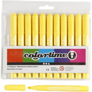 Colortime Tusch, linje 5 mm, citrongul, 12 st / 1 pk.