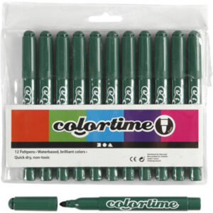 Colortime Tusch, linje 5 mm, grön, 12 st / 1 pk.
