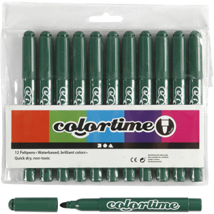Colortime Tusch, linje 5 mm, grön, 12 st / 1 pk.