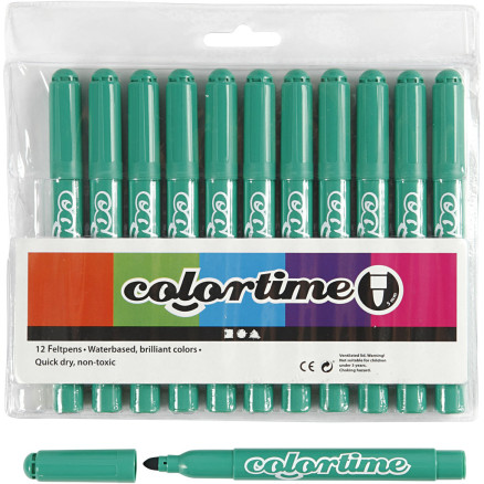 Colortime Tusch, linje 5 mm, klar grön, 12 st / 1 pk.