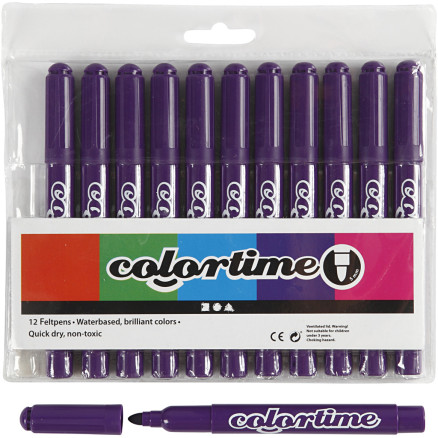 Colortime Tusch, linje 5 mm, lila, 12 st / 1 pk.
