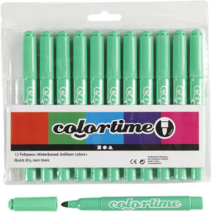 Colortime Tusch, linje 5 mm, ljus grön, 12 st / 1 pk.