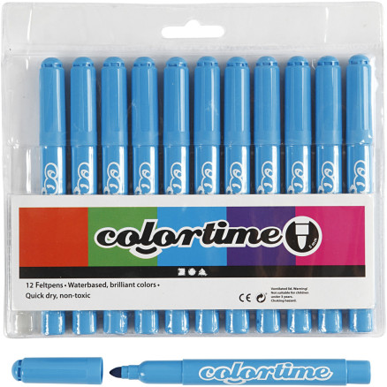 Colortime Tusch, linje 5 mm, ljusblå, 12 st / 1 pk.