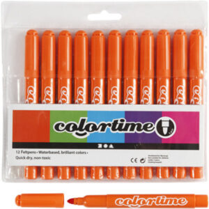 Colortime Tusch, linje 5 mm, orange, 12 st / 1 pk.