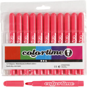 Colortime Tusch, linje 5 mm, rosa, 12 st / 1 pk.