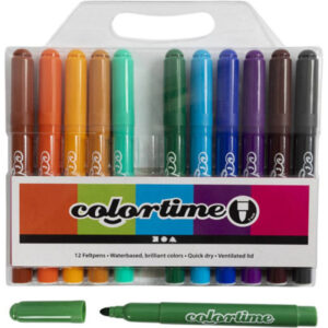 Colortime Tusch, linje 5 mm, spotfärger, 12 st / 1 pk.