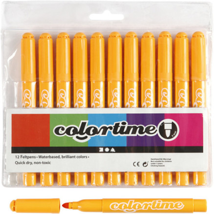 Colortime Tusch, linje 5 mm, varmgul, 12 st / 1 pk.