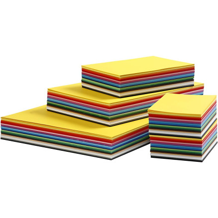 Creativ Kartong, A3,A4,A5,A6, 180 g, Ass. färger, 1500 ass. ark/ 1 frp.