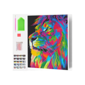 Diamantkonst på duk 30x40cm, lejon