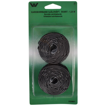 Kardborreband Självhäftande Svart 20mm 1,25m