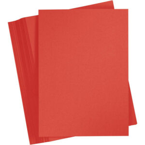 Kartong, A4, ark 210x297 mm, 180 g, röd, 100 ark/1 frp.