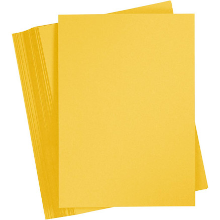 Kartong, A4, ark 210x297 mm, 180 g, solgul, 100 ark/1 frp.