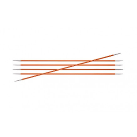 KnitPro Zing Strumpstickor Aluminium 15cm 2,75mm / 5.9in US2 Carnelian