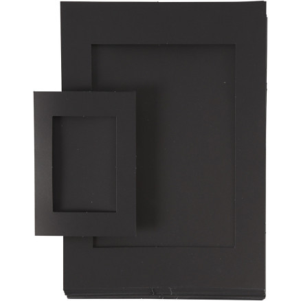 Passepartoutramar, stl. A4+A6, 180 g, svart, 2x60 st./ 1 förp.