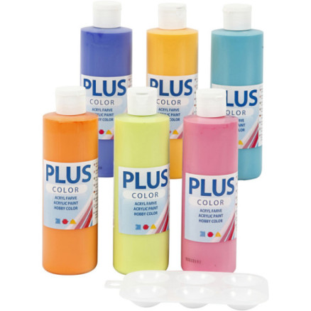 Plus Color Hobbyfärg, 6x250ml/ 1 frp.