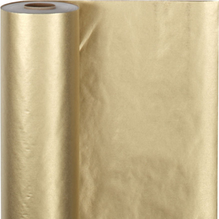 Presentpapper, B: 50 cm, 60 g, guld, 100m/ 1 rl.