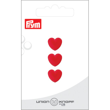 Prym Plastknapp Hjärta Röd 12mm - 3 st.