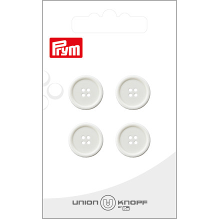 Prym Plastknapp Vit 15 mm - 4 st.