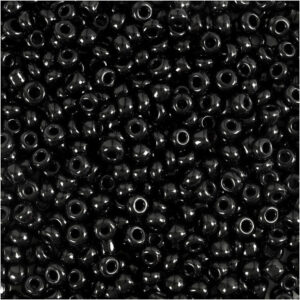Rocaillepärlor, Dia. 3 mm, stl. 8/0, Hålstl. 0,6-1,0 mm, svart, 25 g/ 1 förp.