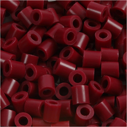 Rörpärlor, stl. 5x5 mm, Hålstl. 2,5 mm, medium, vinröd (32239), 1100 st./ 1 förp.