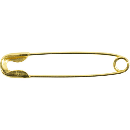 Säkerhetsnålar, L: 22 mm, tjocklek 0,6 mm, guld, 500 st / 1 pk.
