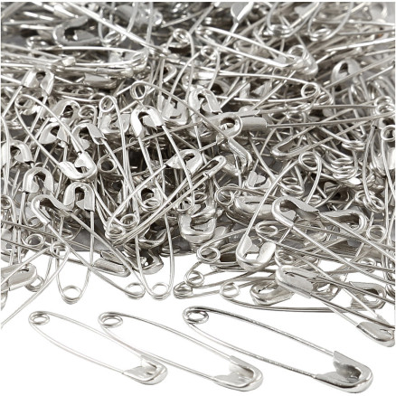 Säkerhetsnålar, L: 28+31+36 mm, tjocklek 0,7-0,8 mm, silver, 600 st/1 pk.