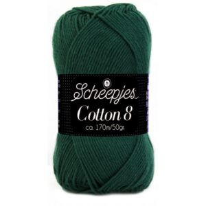 Scheepjes Cotton 8 Garn Unicolor 713 Mörkgrön
