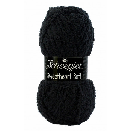 Scheepjes Sweetheart Soft Garn Unicolor 4 Svart