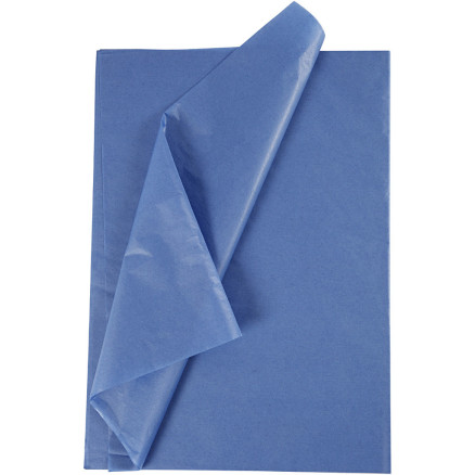 Silkespapper, ark 50x70 cm, 17 g, blå, 10 ark/ 1 förp.