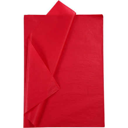 Silkespapper, ark 50x70 cm, 17 g, röd, 10 ark/ 1 förp.
