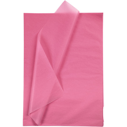 Silkespapper, ark 50x70 cm, 17 g, rosa, 10 ark/ 1 förp.