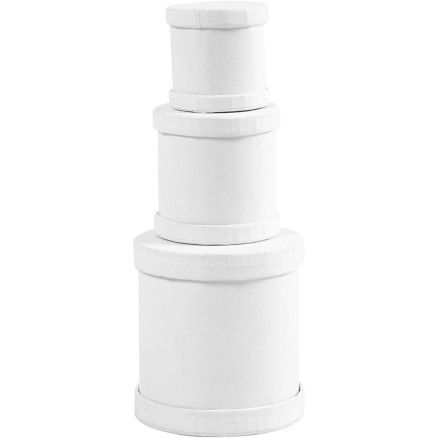 Trumaskar, stl. 4x4 + 5x5 + 6,5x7 cm, vit, 1 set