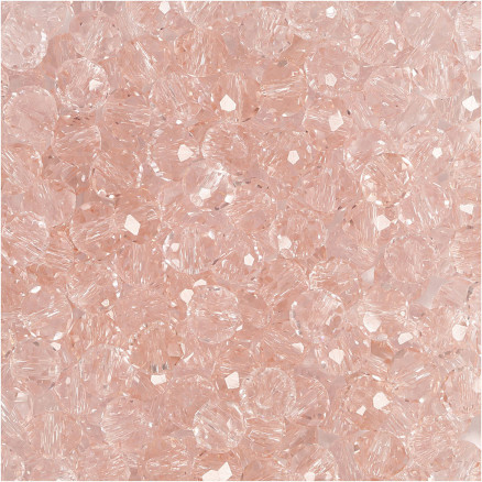 Facettpärlor, stl. 3x4 mm, Hålstl. 0,8 mm, rosa, 100 st./ 1 förp.
