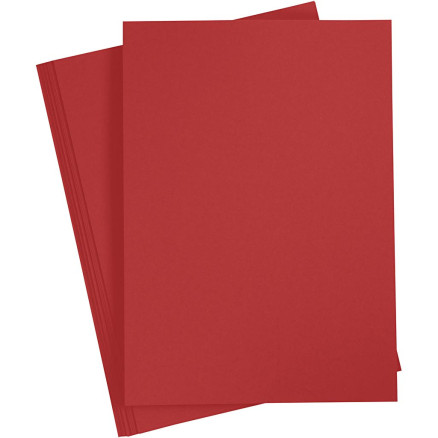 Kartong, A4, ark 210x297 mm, 220 g, röd, 10 ark/ 1 förp.