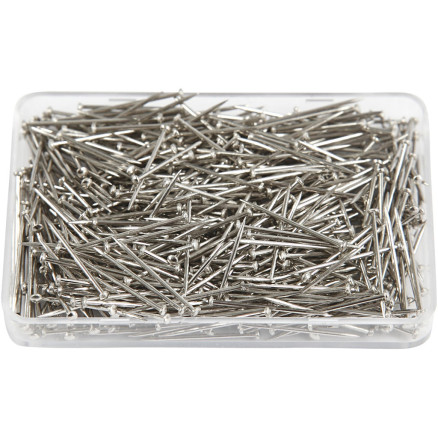 Knappenåle, L: 16 mm, tykkelse 0,65 mm, sølv, 35g/ 1 pk.