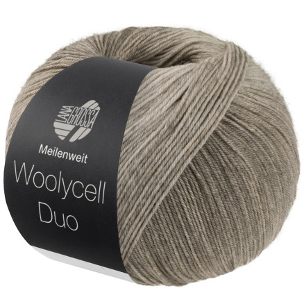 Lana Grossa Meilenweit 100 Woolycell Duo Garn 6010 Ljus / Pärlor / Musgrå