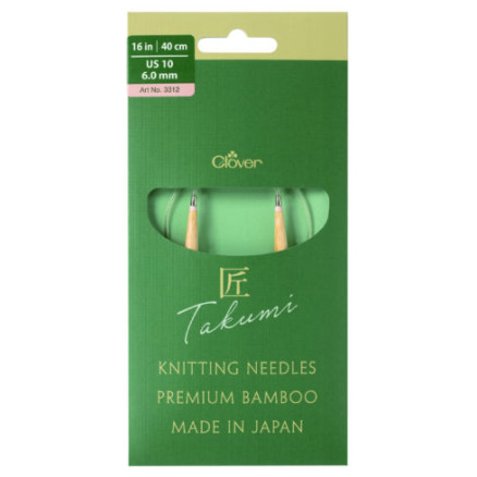 Clover Takumi Pro Bambu Rundstickor med kullager 40cm 6,0mm