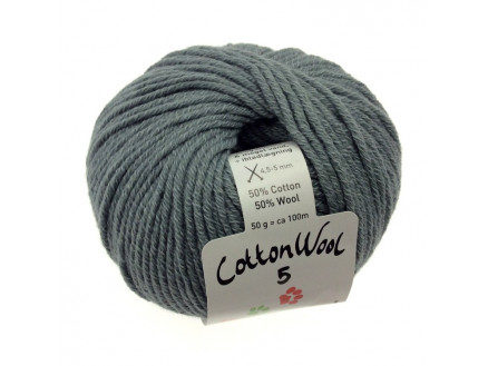 Gepard Garn CottonWool 5 Unicolor 724 Petrol Grå