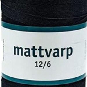 Hobby365:s Extra starka Polyester och bomull Mattvarp 12/6 Svart - 500 gr / rulle - 100% ekologisk