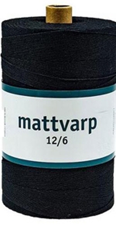 Hobby365:s Extra starka Polyester och bomull Mattvarp 12/6 Svart - 500 gr / rulle - 100% ekologisk