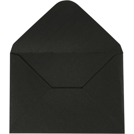 Kuvert, storlek 11,5 x 16 cm, 110 g, svart, 10 st/frp.