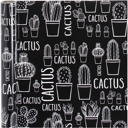 Presentpapper, kaktus, B: 50 cm, 80 g, 5 m/1 rulle.